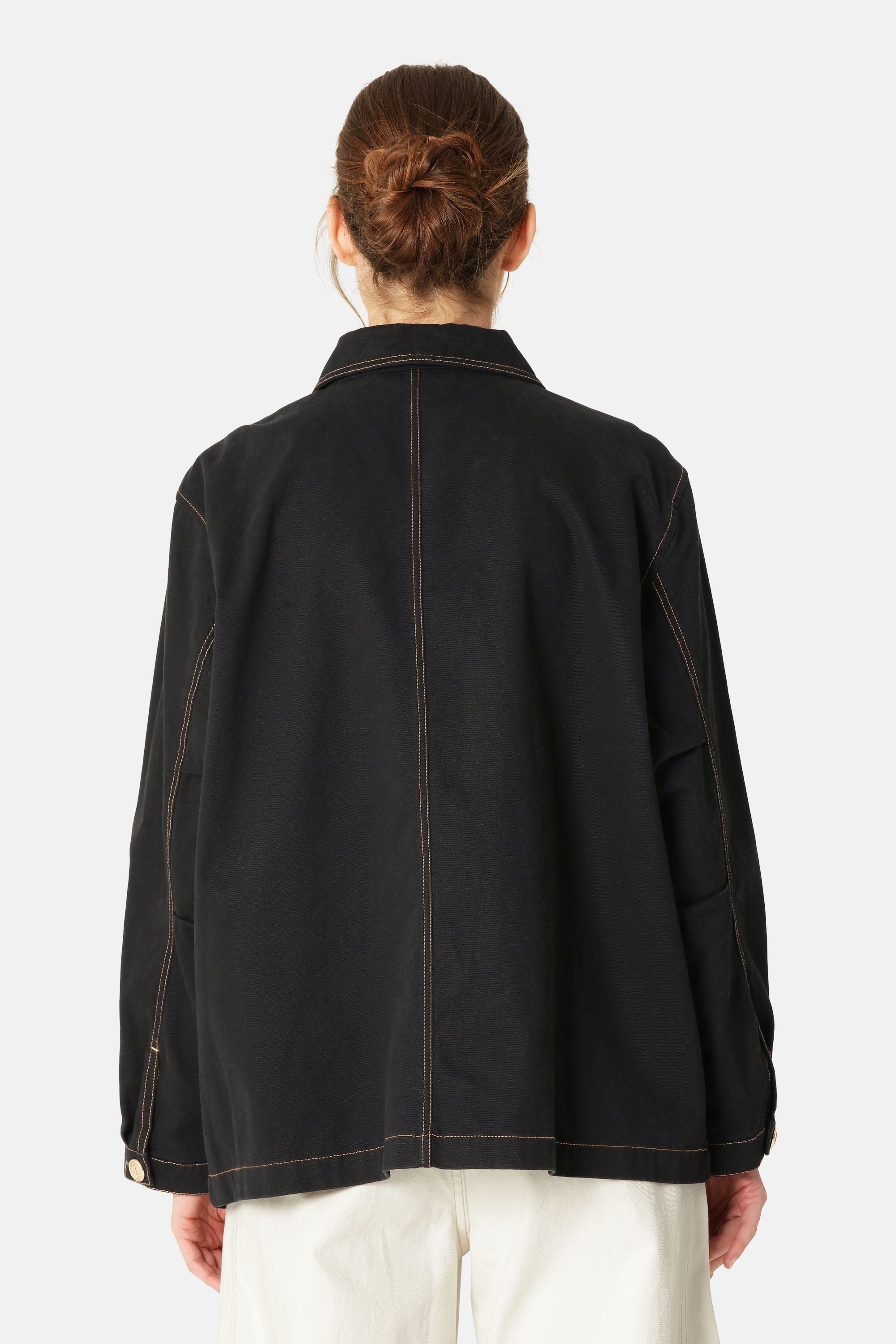 Short Overshirt Jacket - Black